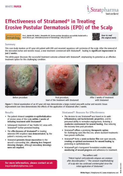 Effectiveness of Stratamed® in Treating  Erosive Pustular Dermatosis (EPD) of the Scalp
